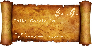 Csiki Gabriella névjegykártya
